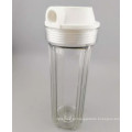Porta de latão 1/2 &quot;plástico transparente slim 10&quot; Caixa de filtro de água
